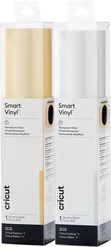 Cricut Smart Vinyl Permanent 33 x 366 Combo Pack Shimmer-Gold und Shimmer-Silber