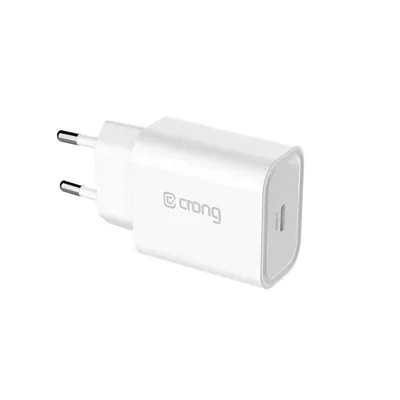 Cargador CRONG CRG-TUSBC20-WHI 20W USB-C Power Delivery Schnellladefunktion Weiß