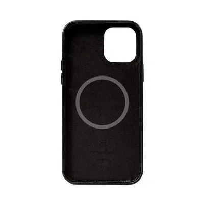 Funda für Handy CRONG Essential MagSafe Leder Metall Schwarz für iPhone 12 Pro Max