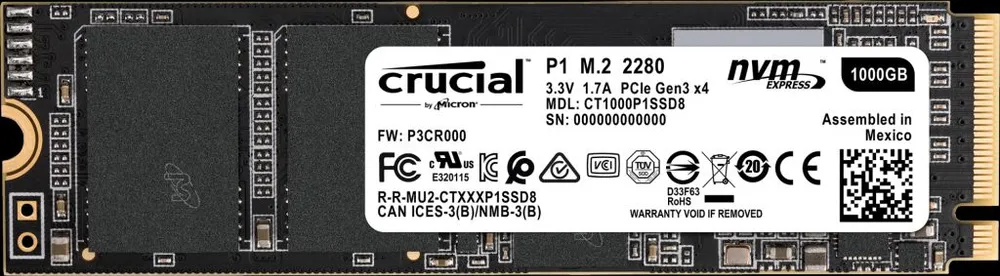 Crucial P1 | ct1000p1ssd8 | 1 TB - M.2