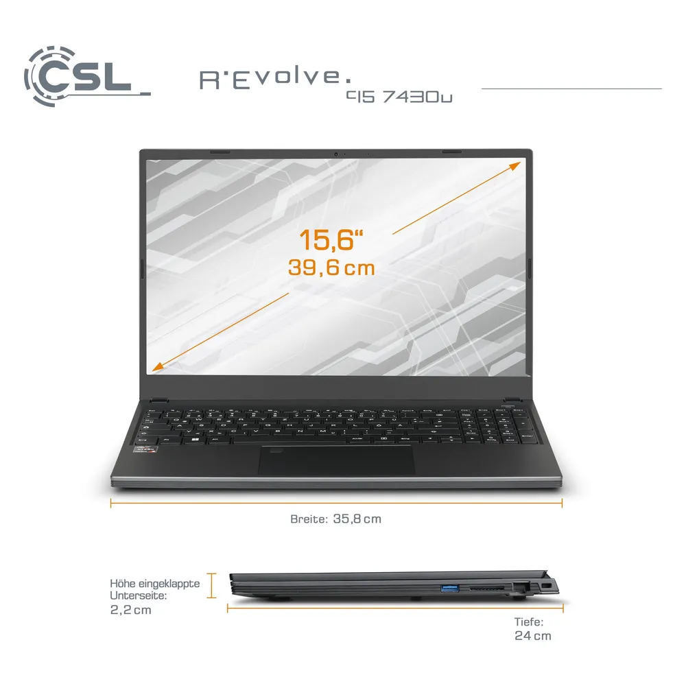 CSL Notebook R'Evolve C15 7430U 16GB 1000GB Windows 11 Home