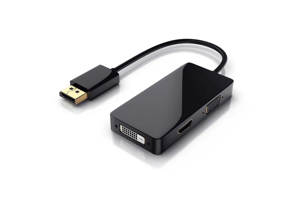 CSL Audio- & Video-Adapter HDMI, DVI, VGA zu DisplayPort, 15 cm, 3in1, Konverter-Kabel, Full HD 1080p