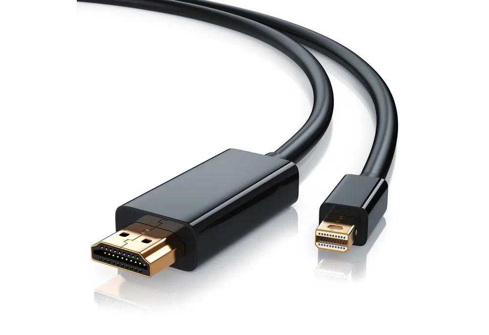 CSL Audio- & Video-Kabel, Mini DisplayPort, HDMI Typ A, (200 cm), Premium Full HD MiniDP Adapter Monitor Kabel - 2m