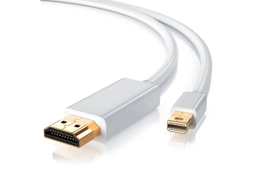 CSL Audio- & Video-Kabel, Mini DisplayPort, HDMI Typ A, (100 cm), Premium Full HD MiniDP Adapter Monitor Kabel - 1m