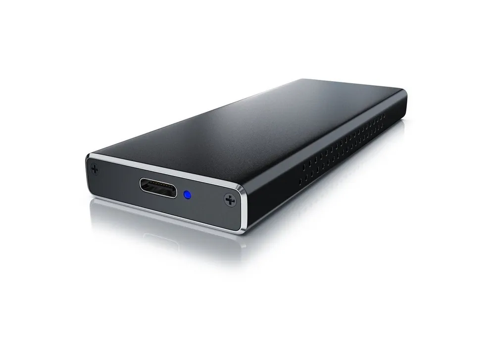 CSL Festplatten-Gehäuse für NVME M.2 SSDs, USB 3.2 Gen2 Festplattengehäuse aus Aluminium, M.2 Key-M PCIe extern, unterstützt UASP, Plug & Play, Typ C auf Typ A