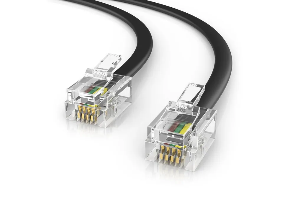 CSL Flachkabel RJ11 zu RJ 11, Router zu Telefon Fax Anrufbeantworter 0,5 m Telefonkabel, RJ-11, RJ-11 (50 cm), Modularkabel, Telefonanschlusskabel, Modem, DSL, VDSL, ISDN, flach