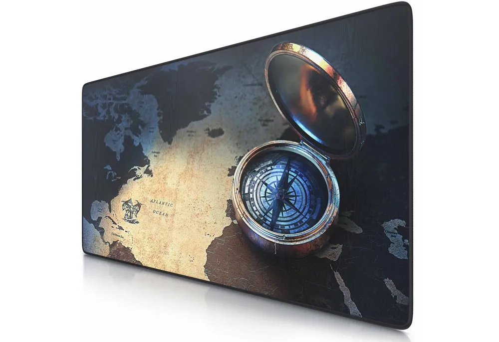 CSL Gaming Mauspad XXL Speed Mousepad 900 x 400 x 3 mm, große Tischunterlage, rutschfest, abwaschbar, Geschwindigkeit & Präzision, Compass