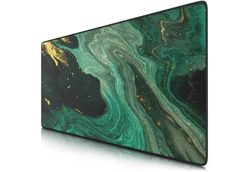 CSL Gaming Mauspad XXL Speed Mousepad 900 x 400 x 3 mm, große Tischunterlage, rutschfest, abwaschbar, Geschwindigkeit & Präzision, grün gold