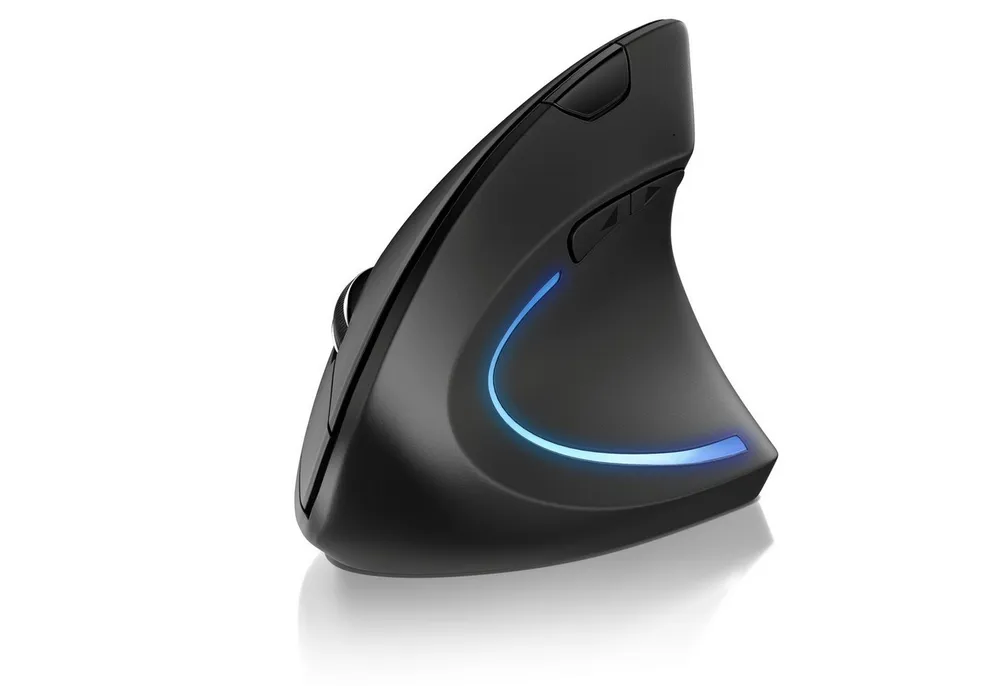 CSL kabellos, vertikal, optisch, 2,4 GHz, ergonomisch, Rechtshänder ergonomische Maus (Funk, 6 Tasten, 800 / 1200 / 1600 DPI, USB-Nano-Empfänger, Plug-and-Play)