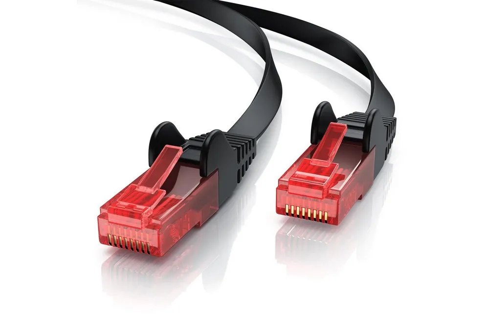 CSL LAN-Kabel, CAT.6, RJ-45 (Ethernet) (1000 cm), CAT 6 Flachband Netzwerkkabel Gigabit 1000Mbit/s Patchkabel flach 10m
