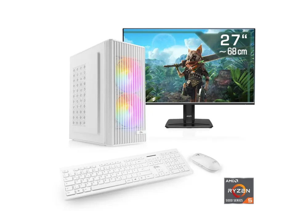 CSL Spectrum V25263 PC-Komplettsystem (27", AMD Ryzen 5 5600, GeForce RTX 3050, 16 GB RAM, 1000 GB SSD)