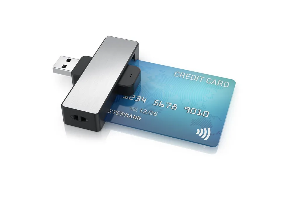 CSL Speicherkartenleser USB Smart Card Reader / Chipkartenleser und Schreiber, ISO 7816, Win 10–11, Android, Personalausweis, Krankenkassen & Bankkarten