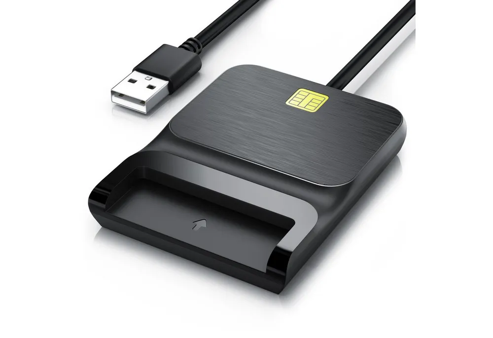 CSL Speicherkartenleser USB SmartCard Reader / Chipkartenleser, Sim Kartenleser, USB 2.0, Cardreader für SIM Cards, SD, MicroSD, für Mac OS X & Windows 7-11
