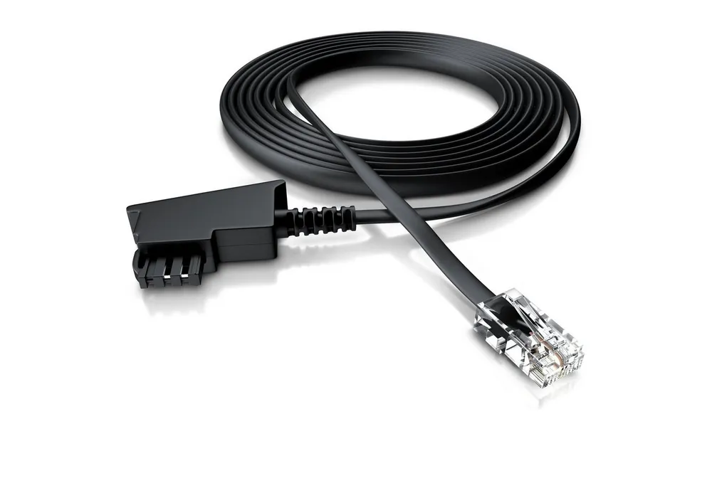 CSL Telefonkabel / Anschlusskabel Router an Telefondose Routerkabel - 50m Telefonkabel, TAE-F, RJ-45 (Ethernet)
