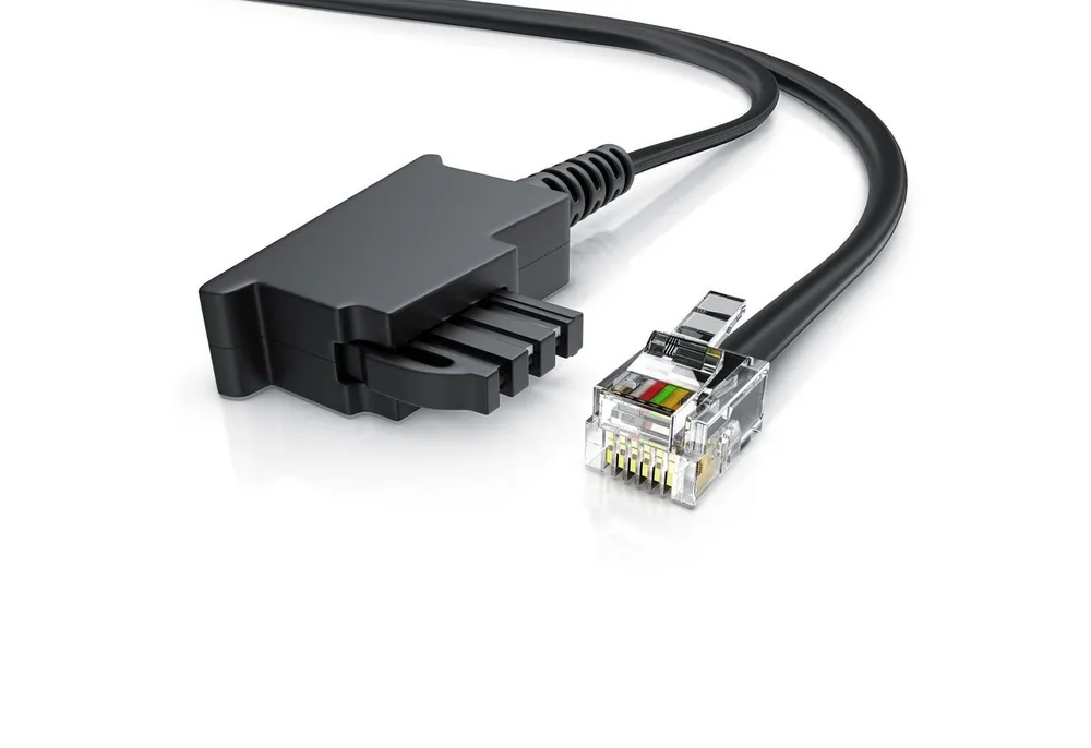 CSL Telefonkabel, TAE-F, RJ-11 (600 cm), Flachkabel TAE-F Telefondose zu Telefon Fax Anrufbeantworter, flach 6m