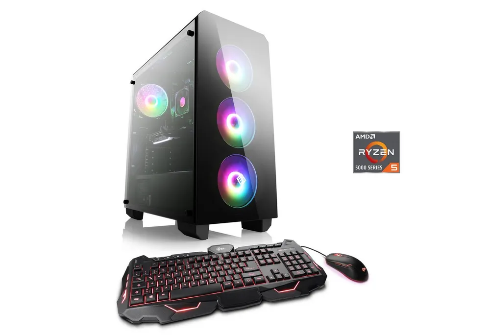 CSL Theseus V24585 Gaming-PC (AMD Ryzen 5 5500, GeForce RTX 3050, 16 GB RAM, 500 GB SSD, Luftkühlung)