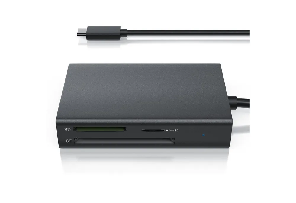 CSL USB-C Kartenlesegerät inkl. USB Kabel 3 in 1 Kartenleser mit USB 3.2 USB-Adapter, Speicherkartenleser für SD, SDHC, SDXC, MicroSD, MicroSDHC, Micro SDXC