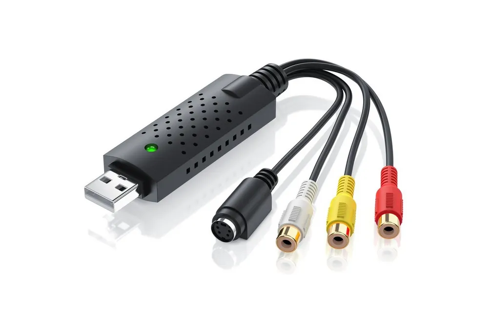 CSL USB Videograbber, Audio Video Konverter, PAL NTSC, VHS zu DVD Audio- & Video-Adapter USB Typ A, S-Video, Composite CVBS, Cinch zu USB 2.0 Typ A Stecker, S-Video Buchse (Mini-DIN 4), Composite CVBS Buchse, Cinch Buchse, Neue Software Win11 fähig Videoadapter zur Bearbeitung-Nachbearbeitung