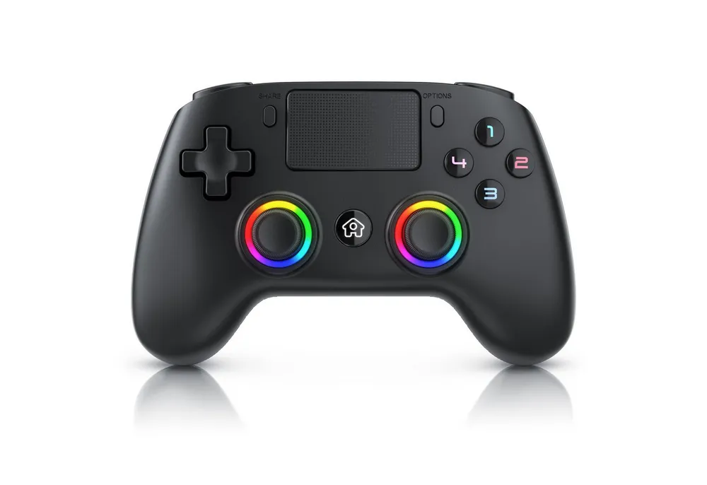 CSL Wireless Gamepad für PS4 & PC, Dual Vibration, Touchpad, 3,5 mm Klinke PlayStation 4-Controller (1 St., für Playstation 4 Pro / Slim, Makro, LED, Bluetooth, Headset Anschluss)