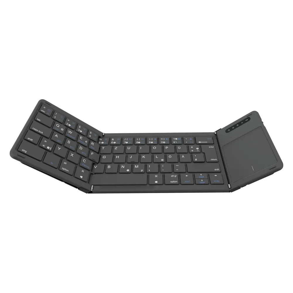 Tastatur C&T faltbar Bluetooth QWERTZ kompakt mit Touchpad und Nummernblock
