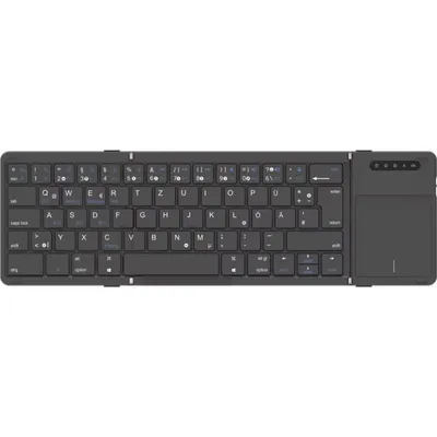 Tastatur C&T faltbar Bluetooth QWERTZ kompakt mit Touchpad und Nummernblock