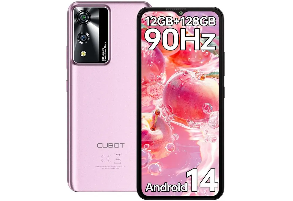 Cubot A10 Smartphone (16,66 cm/6.56 Zoll, 128 GB Speicherplatz, 48 MP Kamera, 12GB RAM + 128GB ROM, 6.56 Zoll 90Hz HD+ Display, 5100mAh, Face ID)