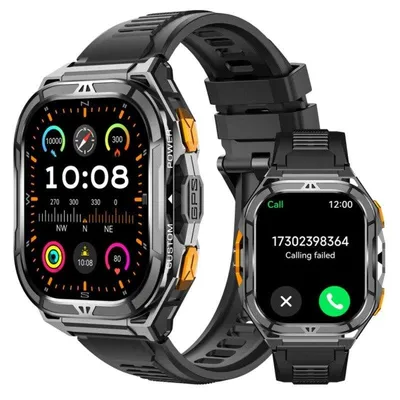 Cubot GT 3 Bluetooth GPS 1,96'' AMOLED Schwarz Edelstahl SOS SpO2 Lange Laufzeit