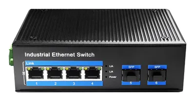 CUDY IG1004S2P Industrieller 1000Mbps Switch 4 PoE RJ45 + 2 SFP Vollduplex -40~80ºC