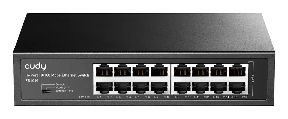 Switch Cudy FS1016 16 Ports Fast Ethernet Plug and Play LEDs Schwarz