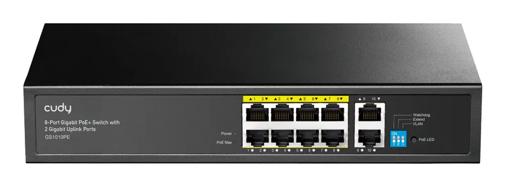 Switch Cudy GS1010PE 10-Port Gigabit PoE Metall Rackmontage Wandmontage