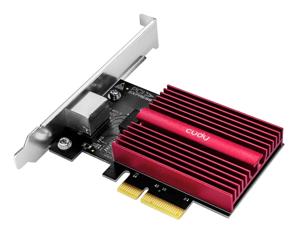 Tarjeta de Red Cudy PE10G PCI Express 10 GbE RJ45 Kabel und Halterungen