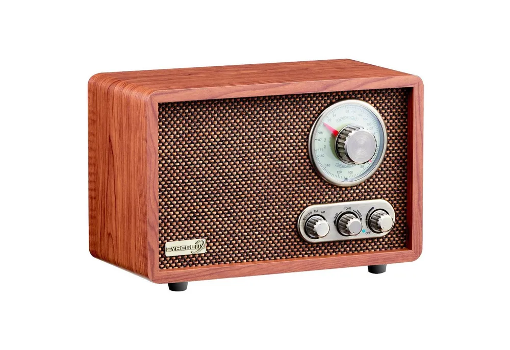 Cyberlux CL-3080 Küchen-Radio (FM-Tuner, 10 W, Retro-Radio, Bluetooth, USB-Eingang, Hochwertiges Holz im Retro Design)