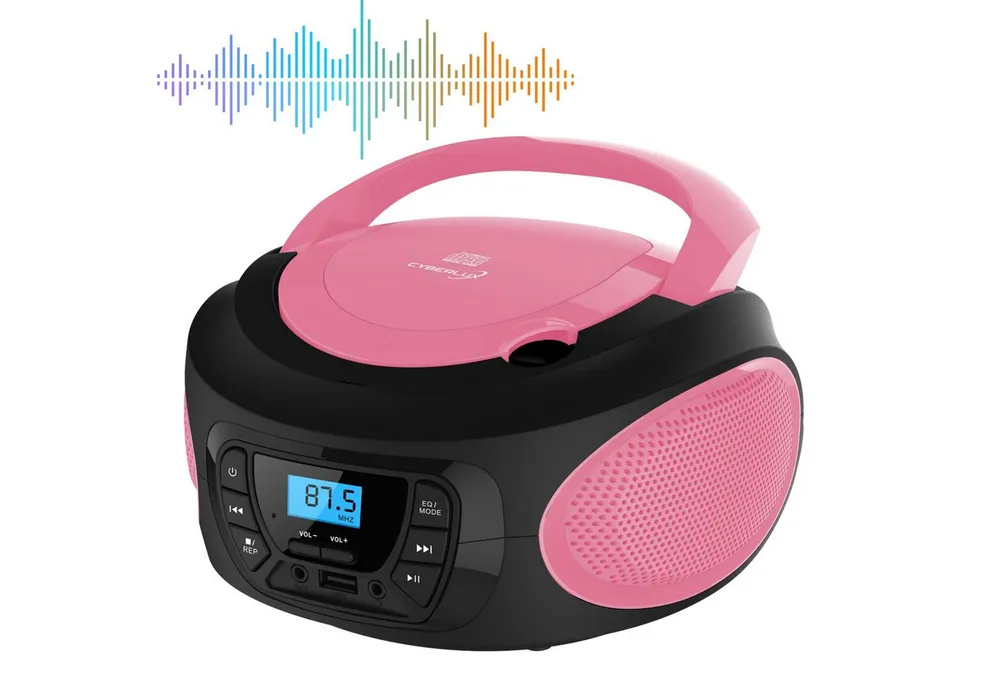 Cyberlux CL-620 tragbarer CD-Player (CD, Kinder CD Player tragbar, Boombox, Musikbox, FM Radio mit MP3 USB)