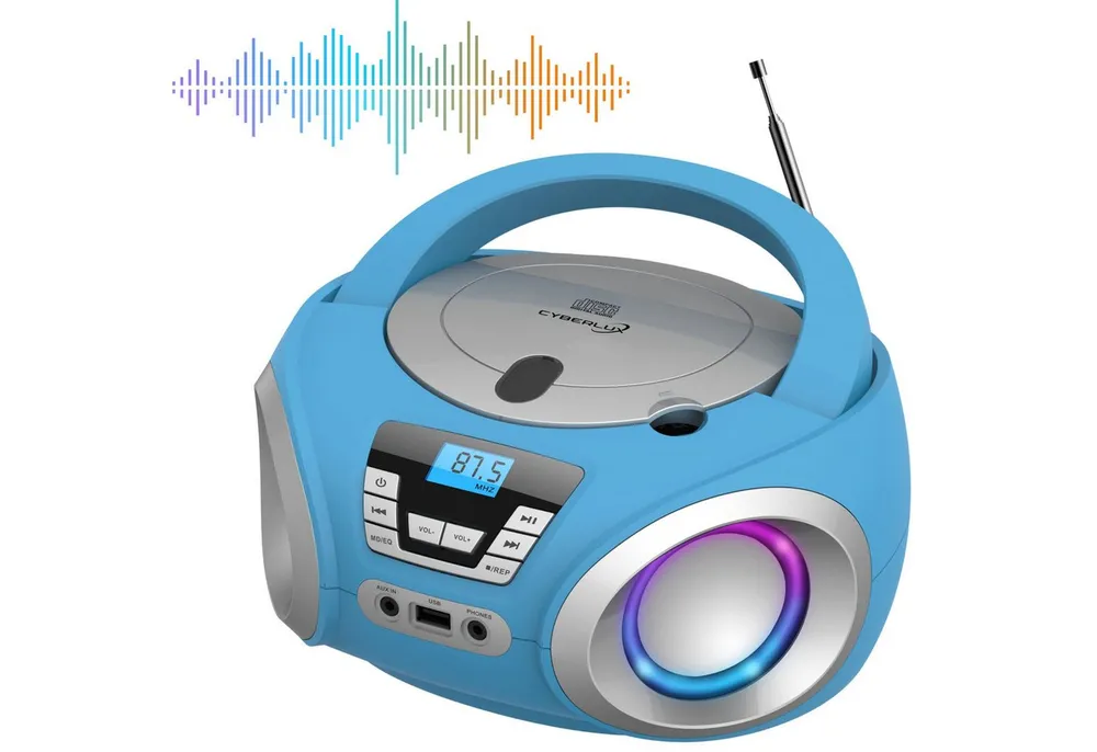 Cyberlux CL-900 tragbarer CD-Player (CD, Boombox,tragbar,LED-Disco-Beleuchtung,FM Radio mit MP3 USB)