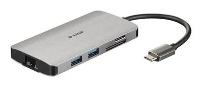 Hub 8 in 1 D-Link DUB-M810 Leser SD/MicroSD HDMI 4K USB-C USB 3.0 RJ45