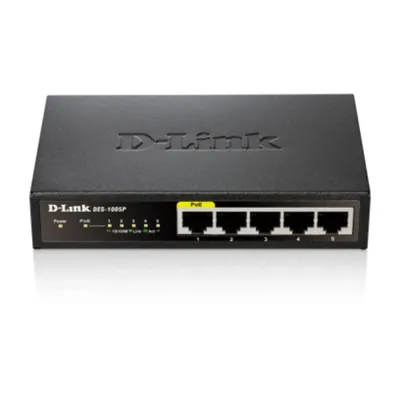 Switch D-Link DES-1005P 5 Ports Fast Ethernet PoE unmanaged
