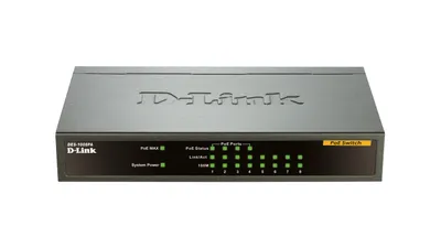D-Link DES-1008PA Netzwerk-Switch Unmanaged Fast Ethernet (10/100) Power over Ethernet (PoE) Schwarz