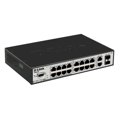 Switch D-Link DES-3200-18 Managed 16x RJ-45 2x Gigabit 1U Rack L2 QoS Stackable