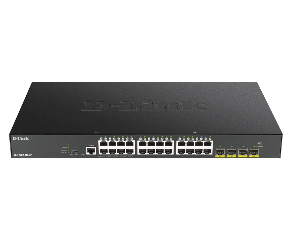D-Link DGS-1250-28XMP Switch 28 Gigabit-Ports + 4 SFP+