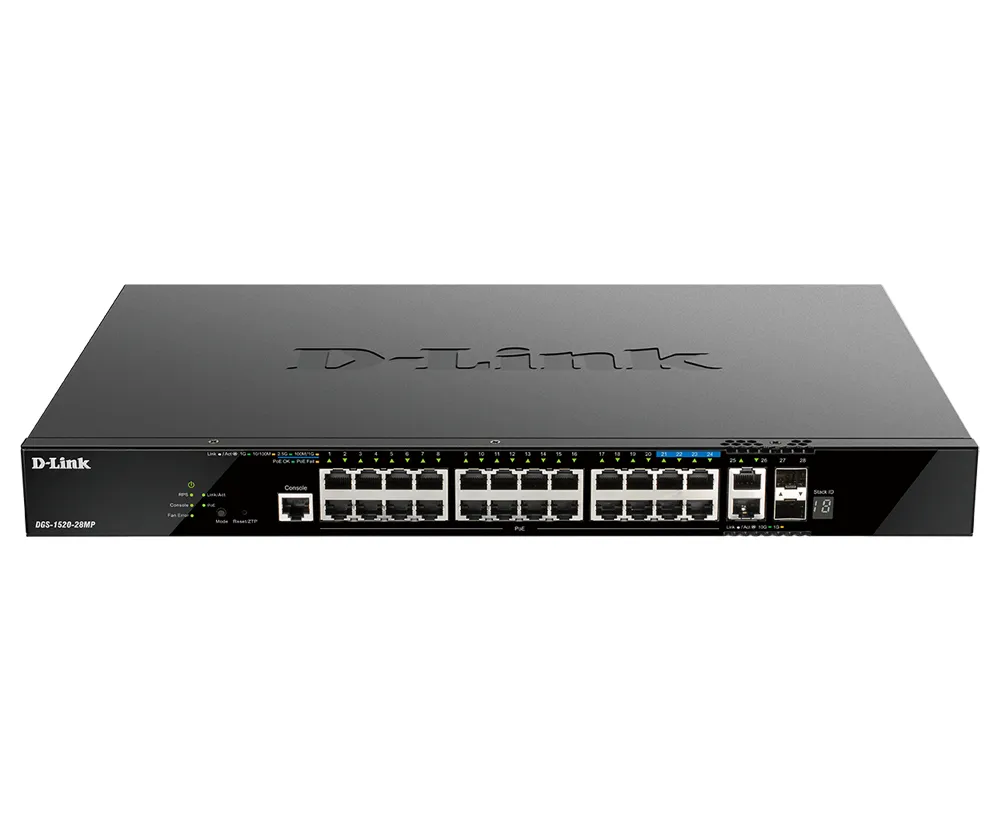 D-Link DGS-1520-28MP Switch 26 Gigabit-Ports + 2 SFP+