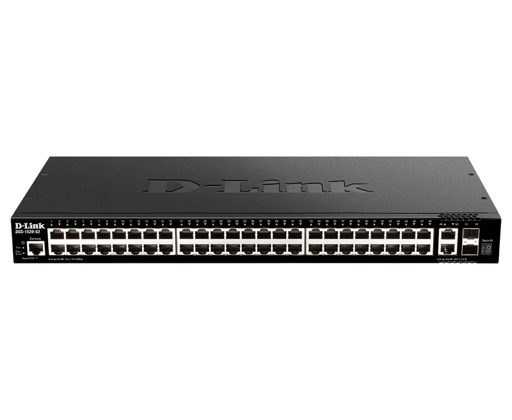 D-Link DGS-1520-52 Stapelbarer Switch 50 Gigabit-Ports + 2 SFP+