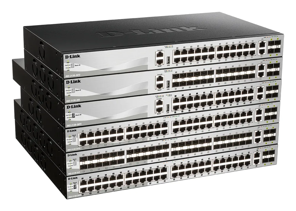 Switch D-Link DGS-3130-30PS/E 24 RJ-45 Gigabit PoE+ 4 SFP+ Stapelbar L3 Managed