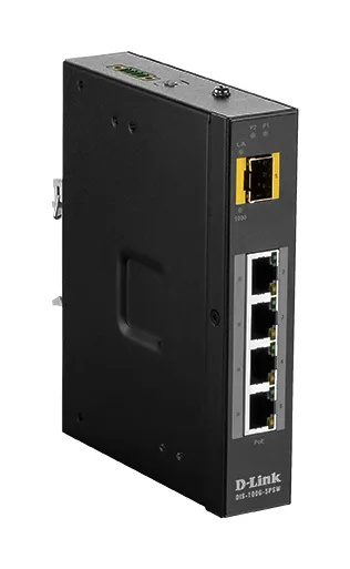 D-Link DIS-100G-5PSW Unmanaged Industrie-Switch 4 Gigabit PoE-Ports 120 W + 1 SFP-Port