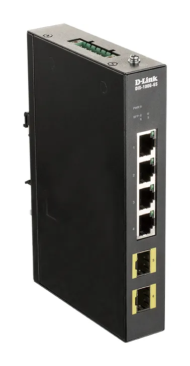 D-Link DIS-100G-6S Industrie-Switch 4 Gigabit-Ports + 2 SFP
