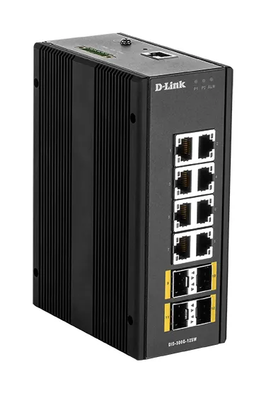 D-Link DIS-300G-12SW Managed Industrial Switch 8 Gigabit-Ports + 4 SFP-Ports