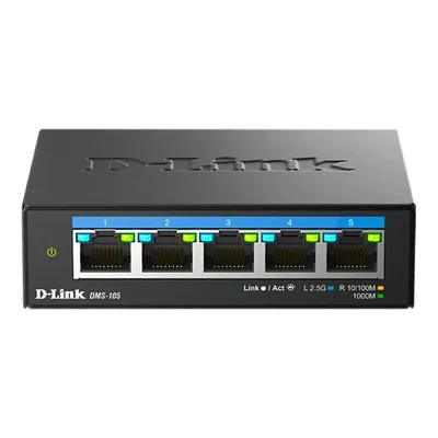 D-Link DMS-105 Unmanaged L2 2.5G Ethernet (100/1000/2500) Schwarz