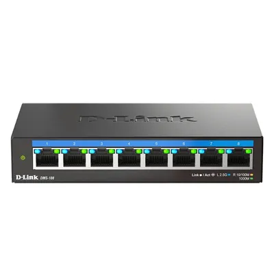 D-Link DMS-108 Unmanaged L2 2.5G Ethernet (100/1000/2500) Schwarz
