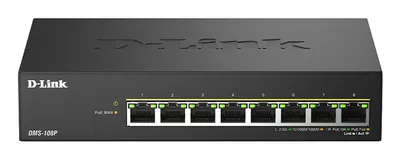 Switch D-LINK DMS-108P/E 8-Port 2.5G PoE Metall Unmanaged Lüfterlos