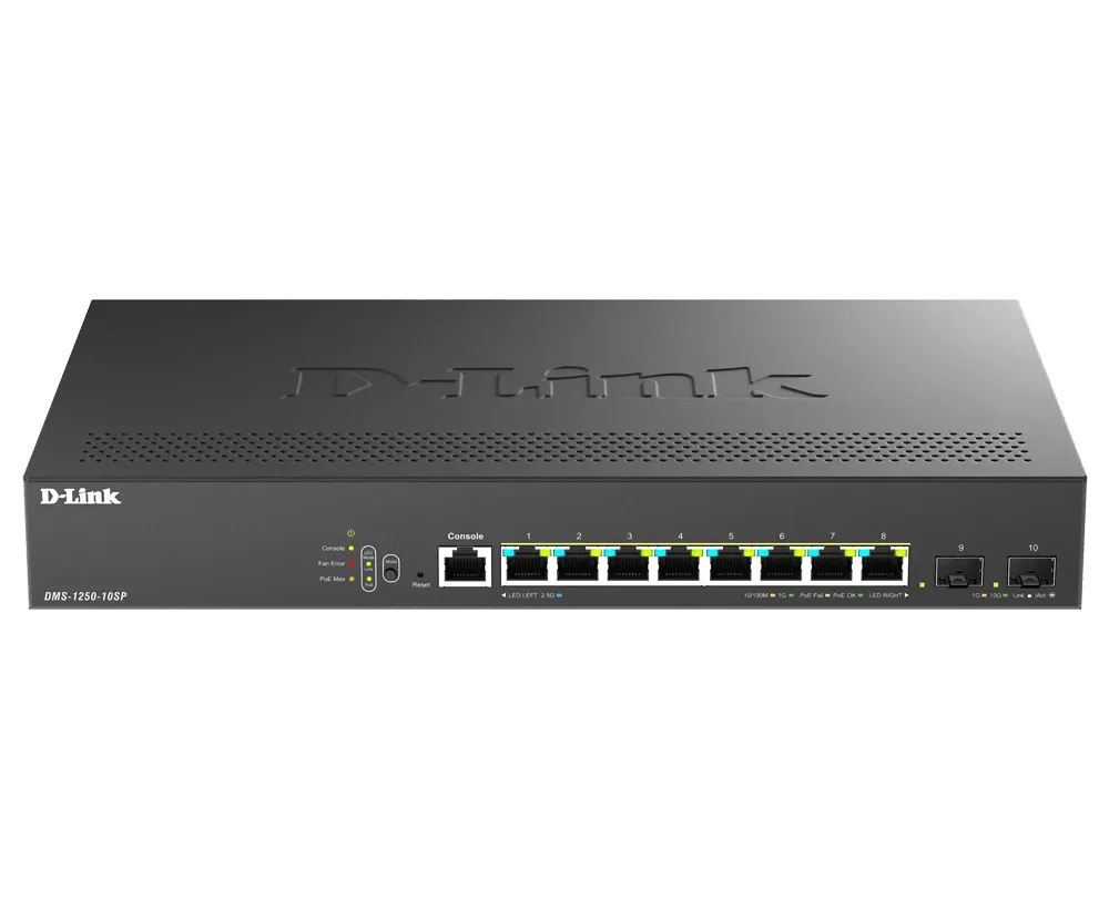 Switch Verwaltet D-Link DMS-1250-10SP/E 2.5G Ethernet PoE Rack-Montage