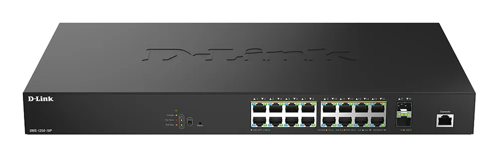 Switch D-Link DMS-1250-18P/E 16 Ports 2.5G PoE Rack-Montage
